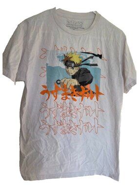 Naruto Shippuden Uzumaki Anime Graphic T-Shirt White Viz Media S21